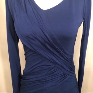 Bodycon knit beautiful drape dress BCBG XS blue